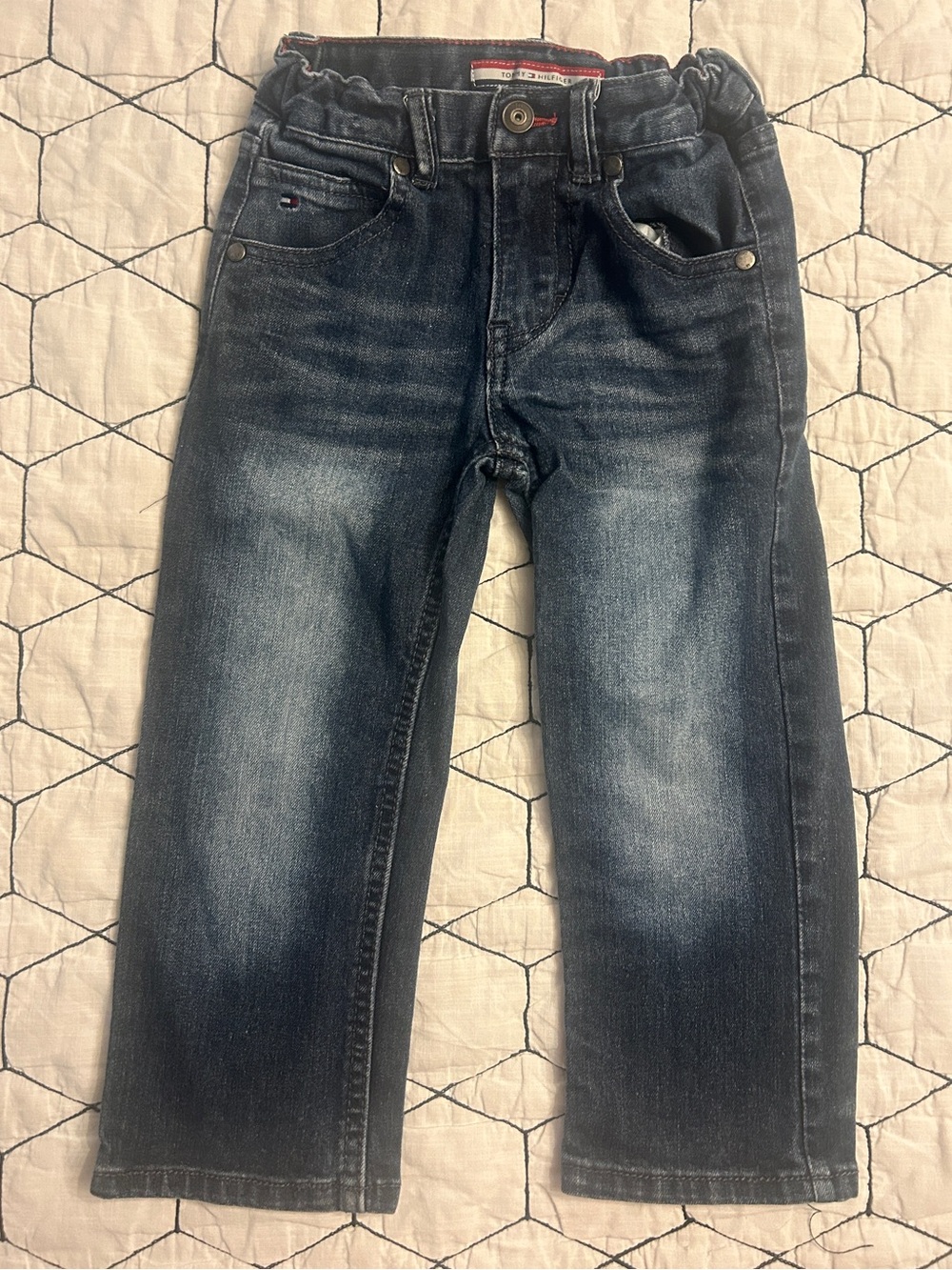 Tommy Hilfiger Boys' Dark Blue Stretch Denim Jeans, 3T